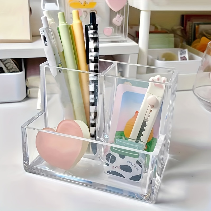 Jr William Modern Pen Holder #9, Modern Pink and Clear Acrylic Pen Holder for Desk, Pen Stand and Office Desk Accessories Organizer in A Luxury Gift