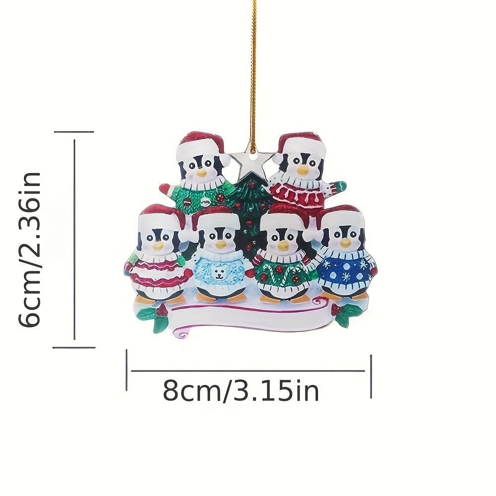 Ugly Sweater Penguin Couple Personalized Christmas Tree Ornament