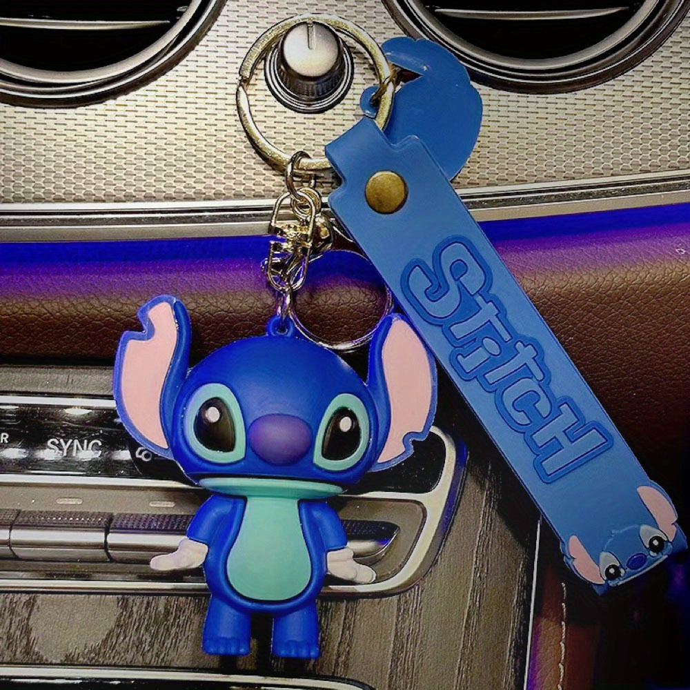 Porte-clés de voiture en Silicone avec personnage de dessin animé Lilo et  Stitch pendentif pour sac de téléphone bijoux suspendus jouet cadeau