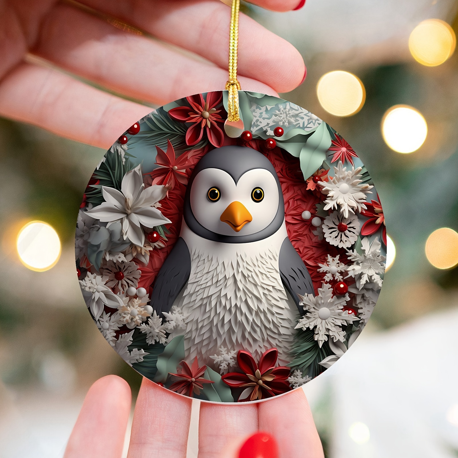 Diy Penguin Diamond Art Keychains Christmas Pendant Size - Temu