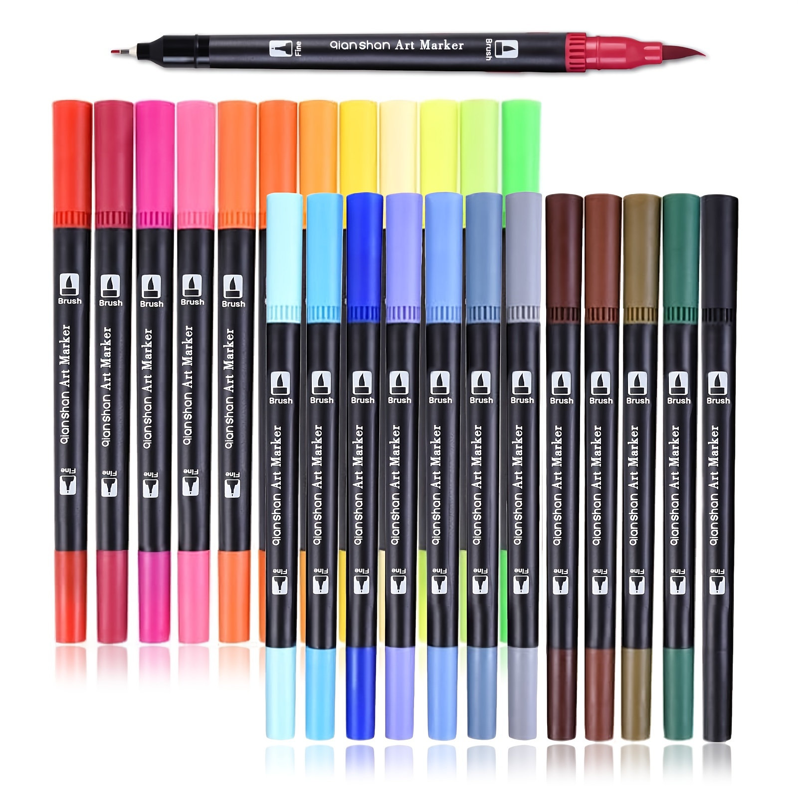 Maikedepot Brush Tip Pen, 5pcs Sign Brush Pens Arts Felt Tip Marker Water  Based Journaling Pen Set for Beginners Kids Adult Lettering
