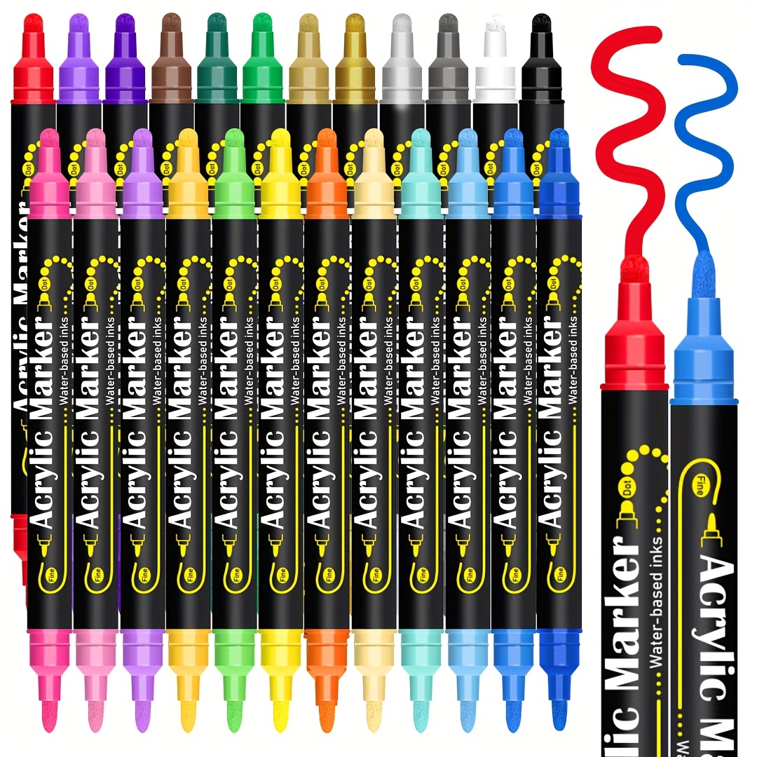 Paint Markers - Jumbo Permanent Markers - Brush Wide Tip Large Acrylic  Paint Pens Quick Drying Ink For Tagging, Signs, Outdoor Paintings And  Calligraphy Waterproof - Golden/silvery - Temu
