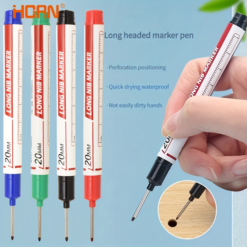 30mm Long Head Markers Waterproof Permanent Construction Deep Hole Marker  Pens Carpenter Pencil Woodworking Marking Pen