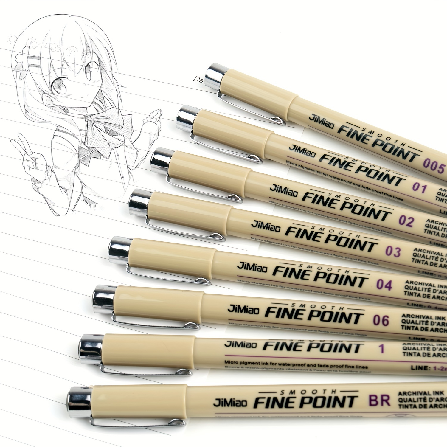 Micron Neelde Drawing Pen Waterproof Pigment Fine Line Sketch Markers Pen  For Writing Hand-Paint anime Art Supplies 10 Sizes - Price history & Review