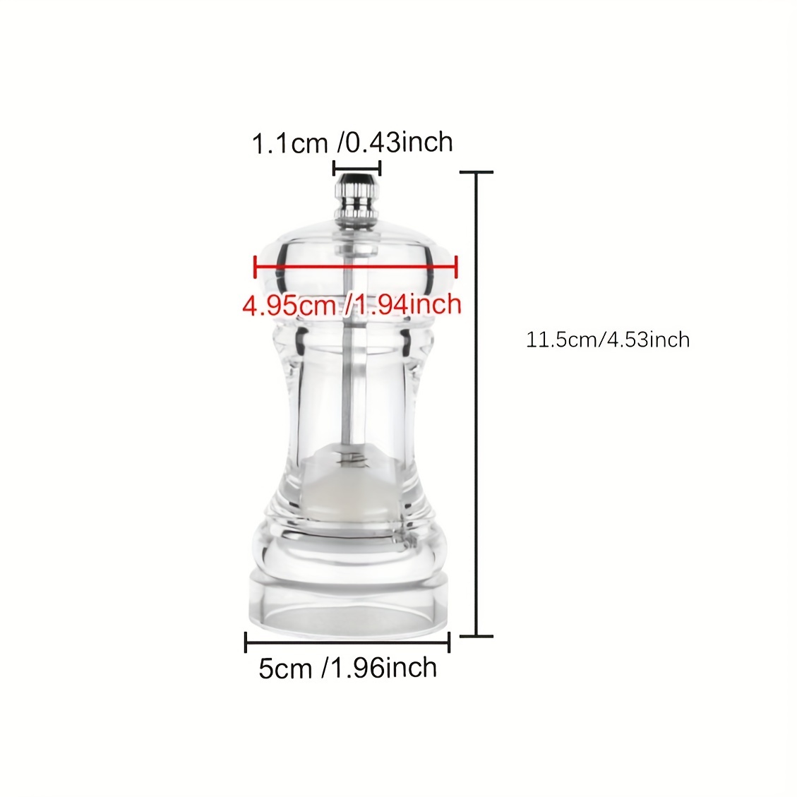 Pepper Grinder Household Sea Salt Ginder Clear Acrylic Spice - Temu