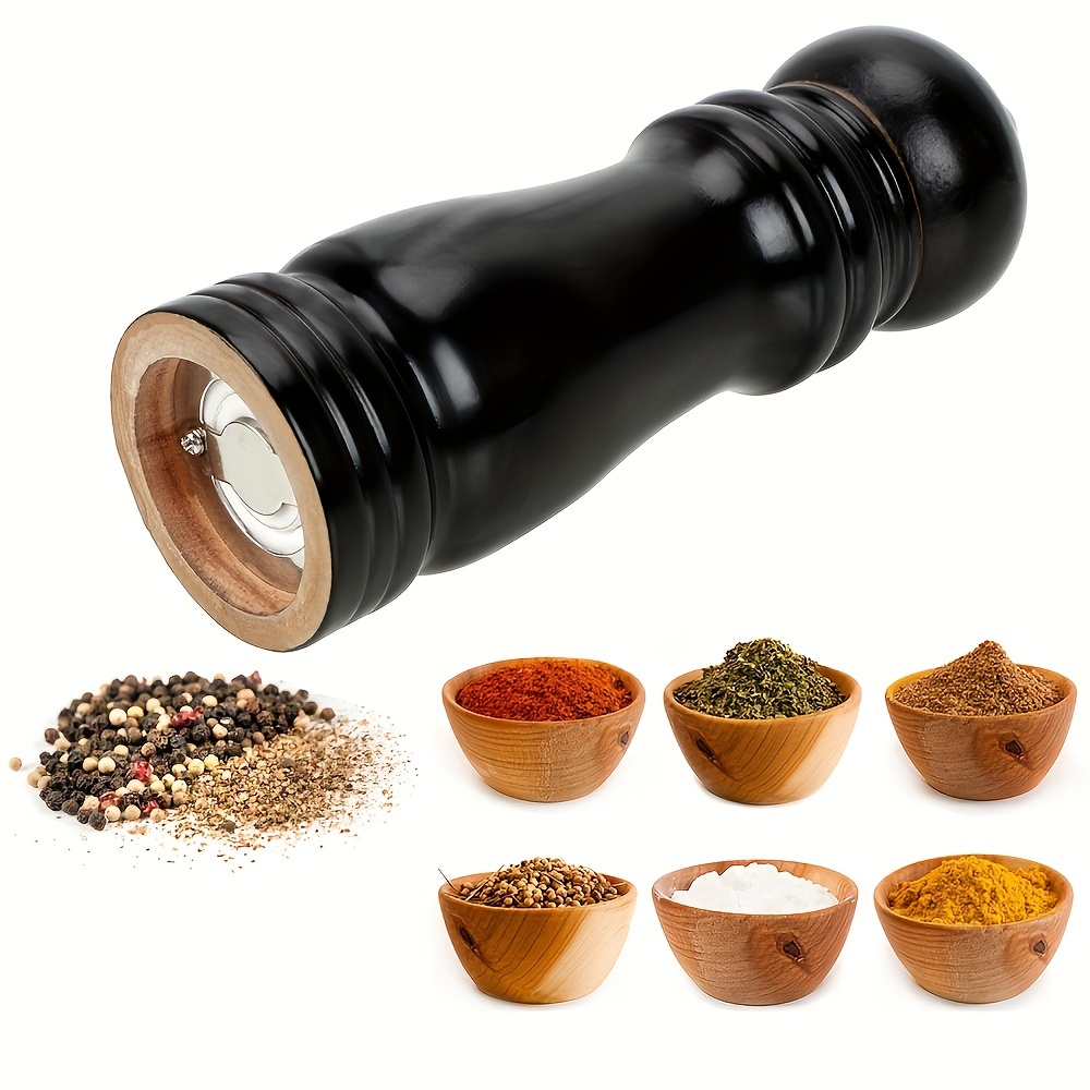 Pepper Grinder Set Household Solid Wood Antique Manual Freshly Grinded Sea  Salt Grain Black Pepper Powder Grinding Bottle - Temu