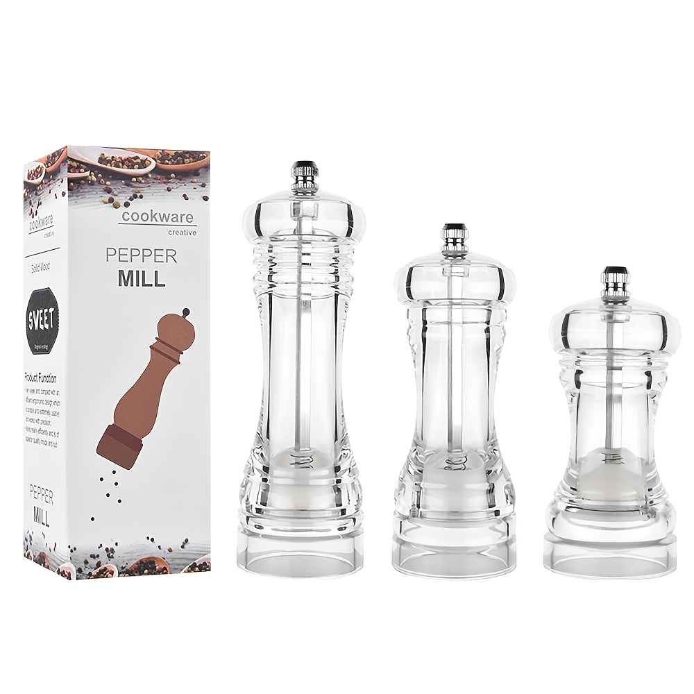 Pepper Grinder Household Sea Salt Ginder Clear Acrylic Spice - Temu