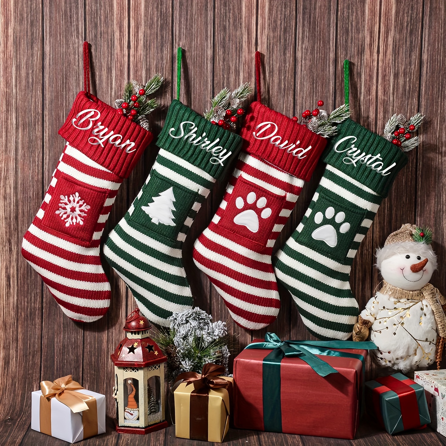 Felt Christmas Stockings Christmas Gift Bag Candy Gift Bag - Temu
