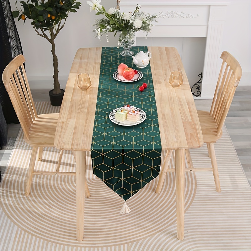 Runner da tavolo tavolo da pranzo Decor velluto verde americano