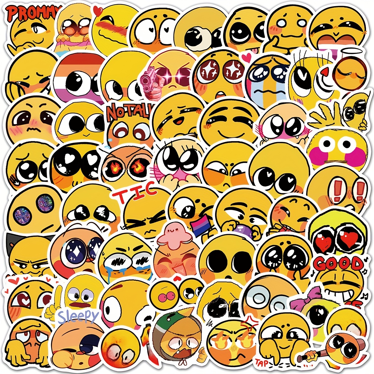 Gesicht mit Rollen mustert Emoji Runder Aufkleber