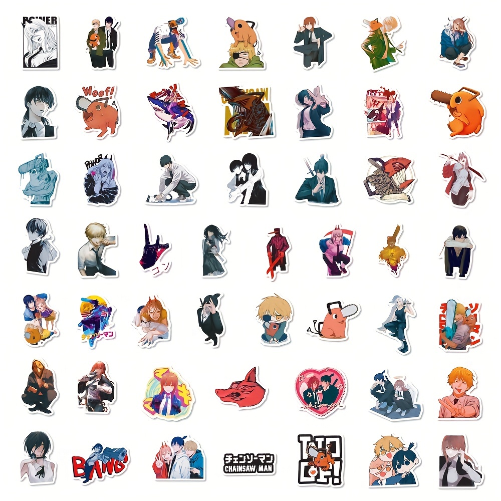 Anime Chainsaw Man Series Doodle Waterproof Stickers Diy Creative