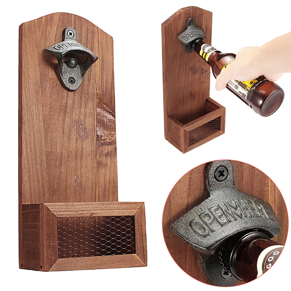 Kitchen Must-have: Wooden Handle Multifunctional Manual Can & Bottle Opener  - Portable & Durable! - Temu