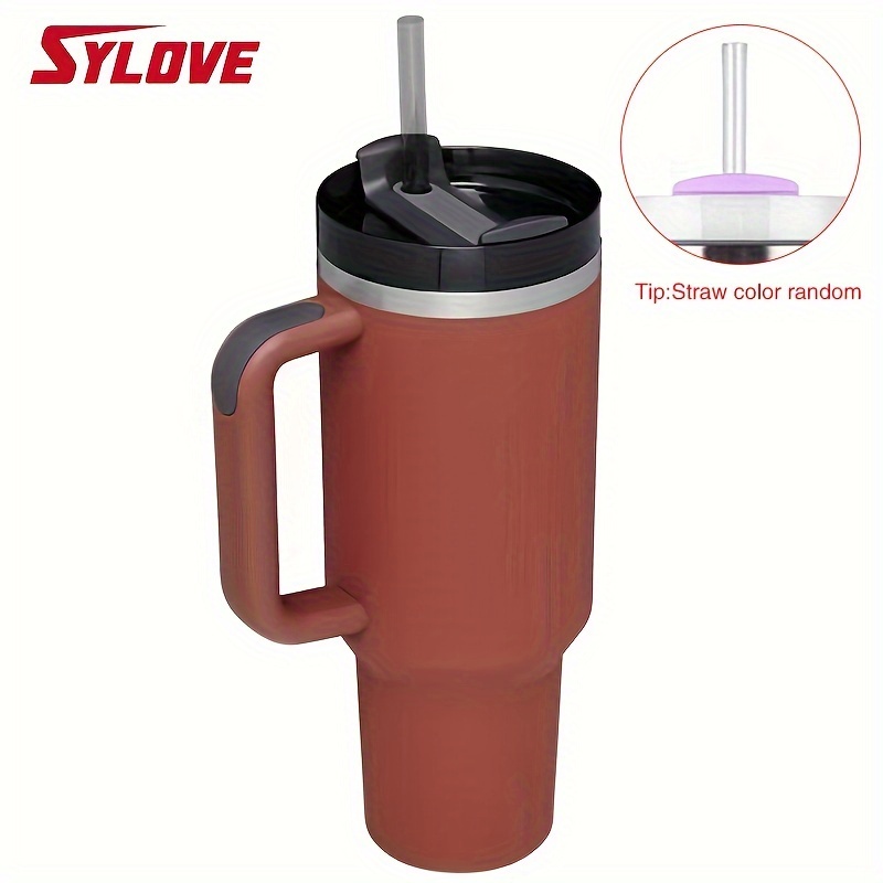 Tumbler With Lid Straw And Handle Car Cups Stainless Steel - Temu