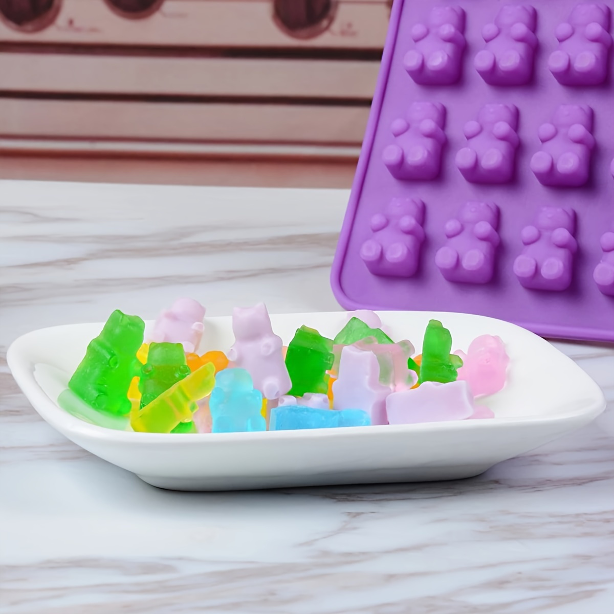 Gummy Bear Molds Silicone 32PCS, Non-stick Chocolate Candy Mold 18