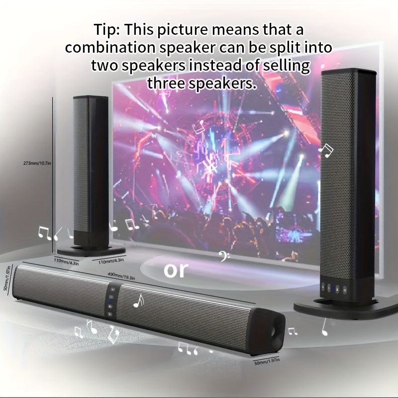 Barra de sonido TV sistema de sonido altavoz Bluetooth subwoofer  inalámbrico bajos cine en casa
