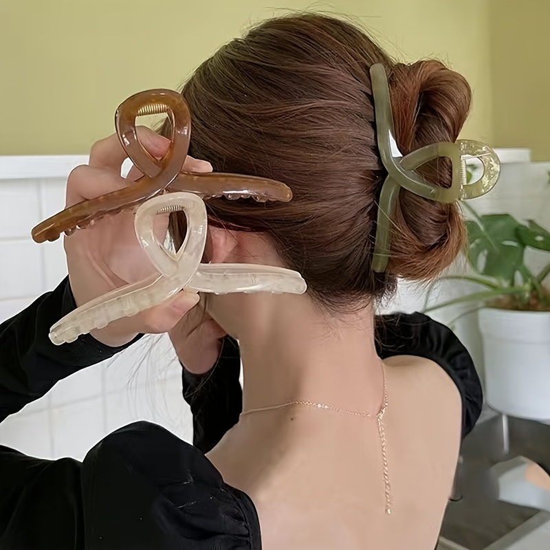 Hollow Ellipse Barrette Simple Style Hair Clip For Ponytail - Temu