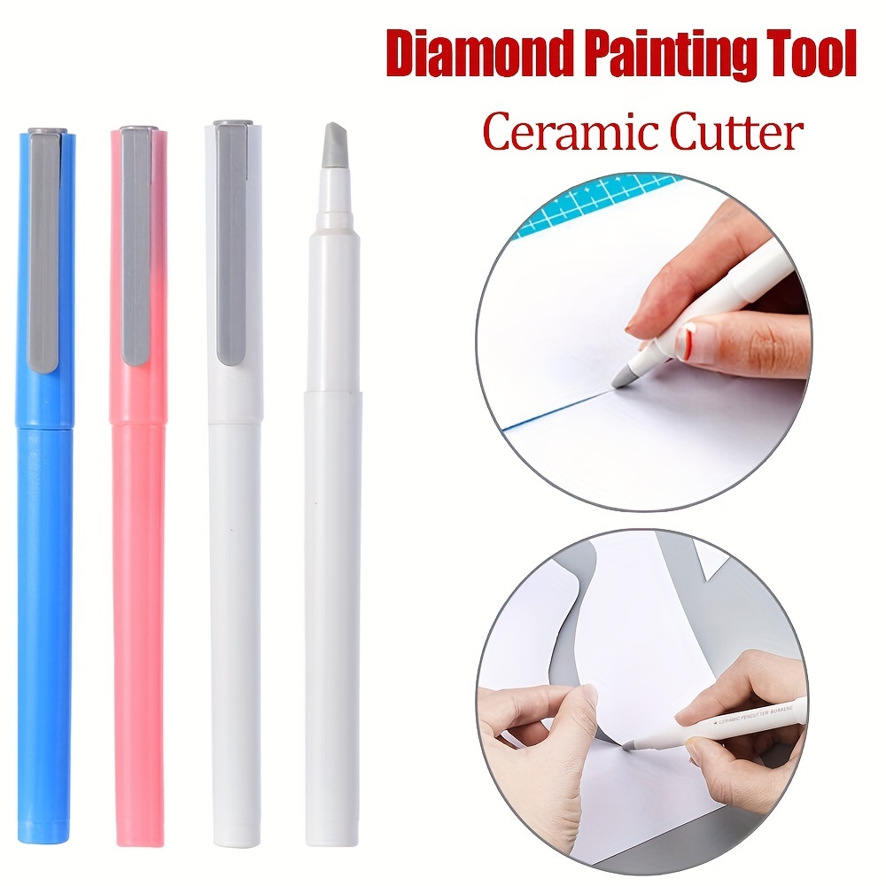 Colarr 8 Pcs Diamond Painting Tool Knife Pen Paper Cutting cutter  Retractable Craft Ceramic Pen DIY Diamond Painting Parchment Finger  Protection