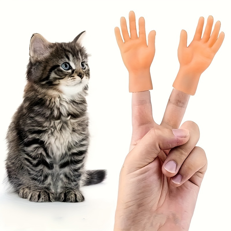 Simulation little hands funny mini hands foot finger sleeve silicone hand  puppet novel prank finger toys tease cat props - AliExpress