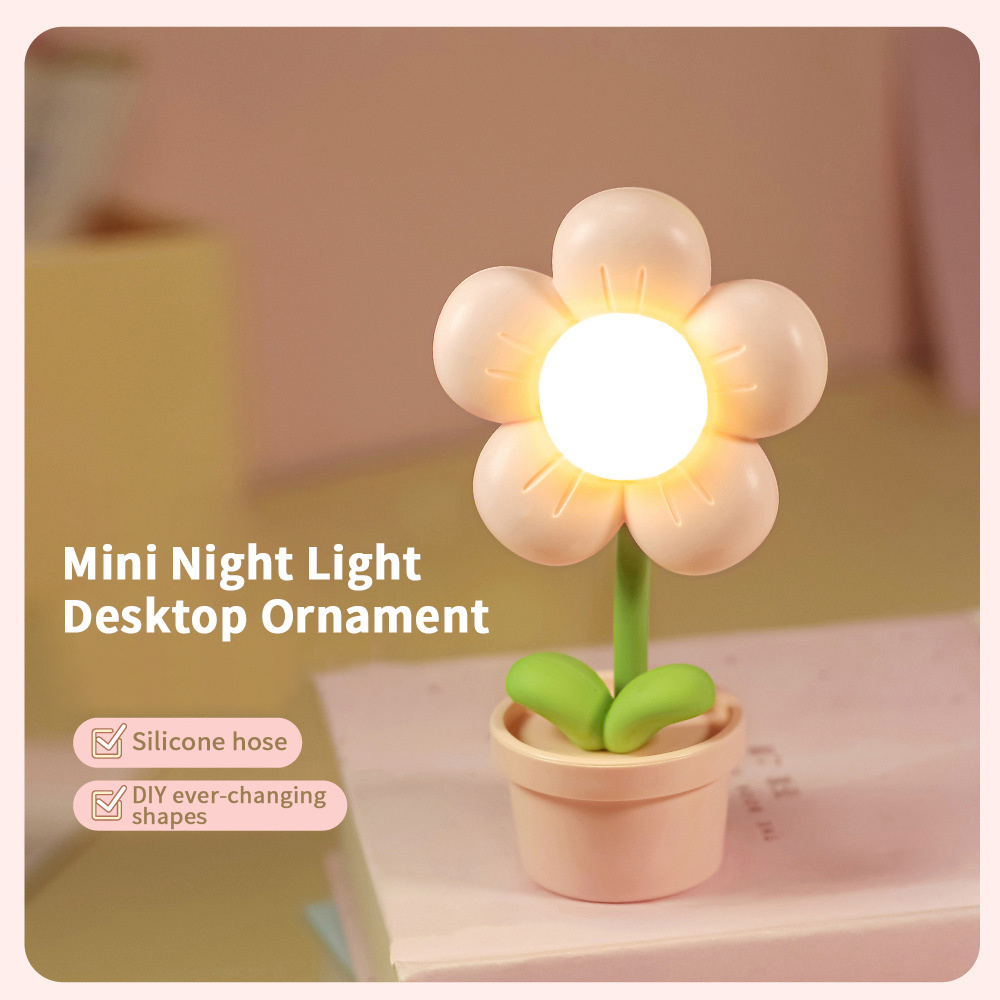 Veilleuse Tulipe | Lampe Tulipe en Nuage avec Miroir pour Chambre à Coucher  | Veilleuse 2 en 1 | Lampe Table Couchage en Fleur | Décoration Chambre