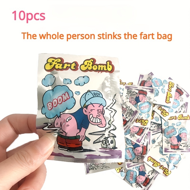 10pcs/set Funny Fart Bomb Bag Stinky Bomb Explosion Smelly Funny