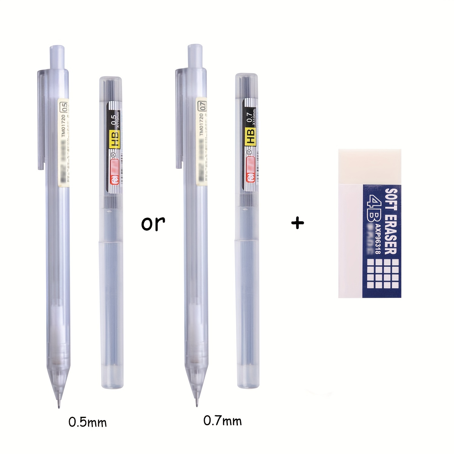 11pcs High Quality Mechanical Pencil Set, 3pcs White 0.5mm Mechanical  Pencils, 72pcs 0.5mm Refills, 2pcs Erasers, Suitable For Writing And Drawing