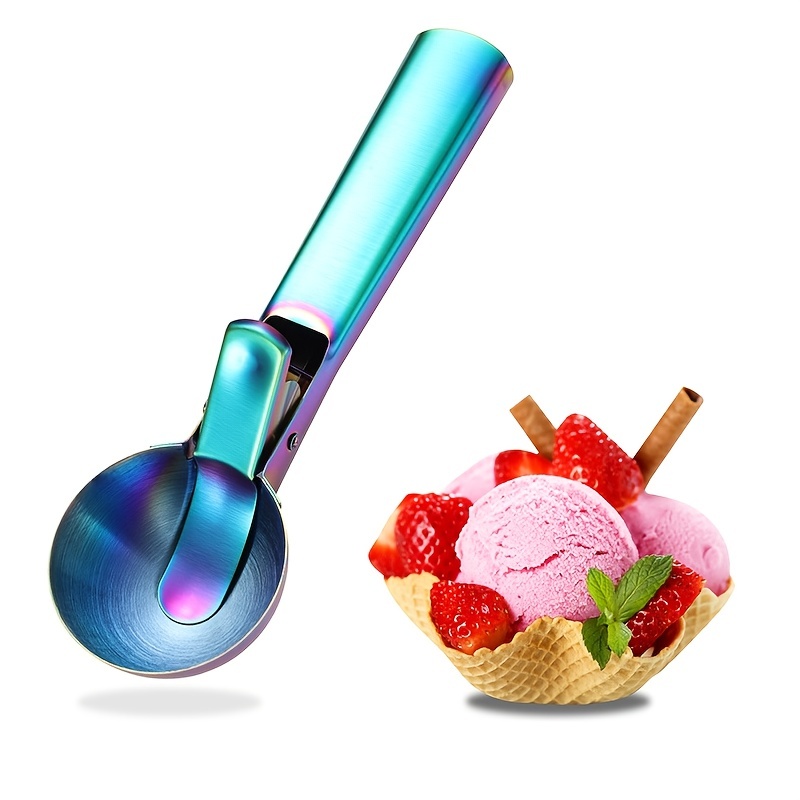 ScoopTHAT! Ice Cream Scoop in Silver/Blue — Las Cosas Kitchen Shoppe