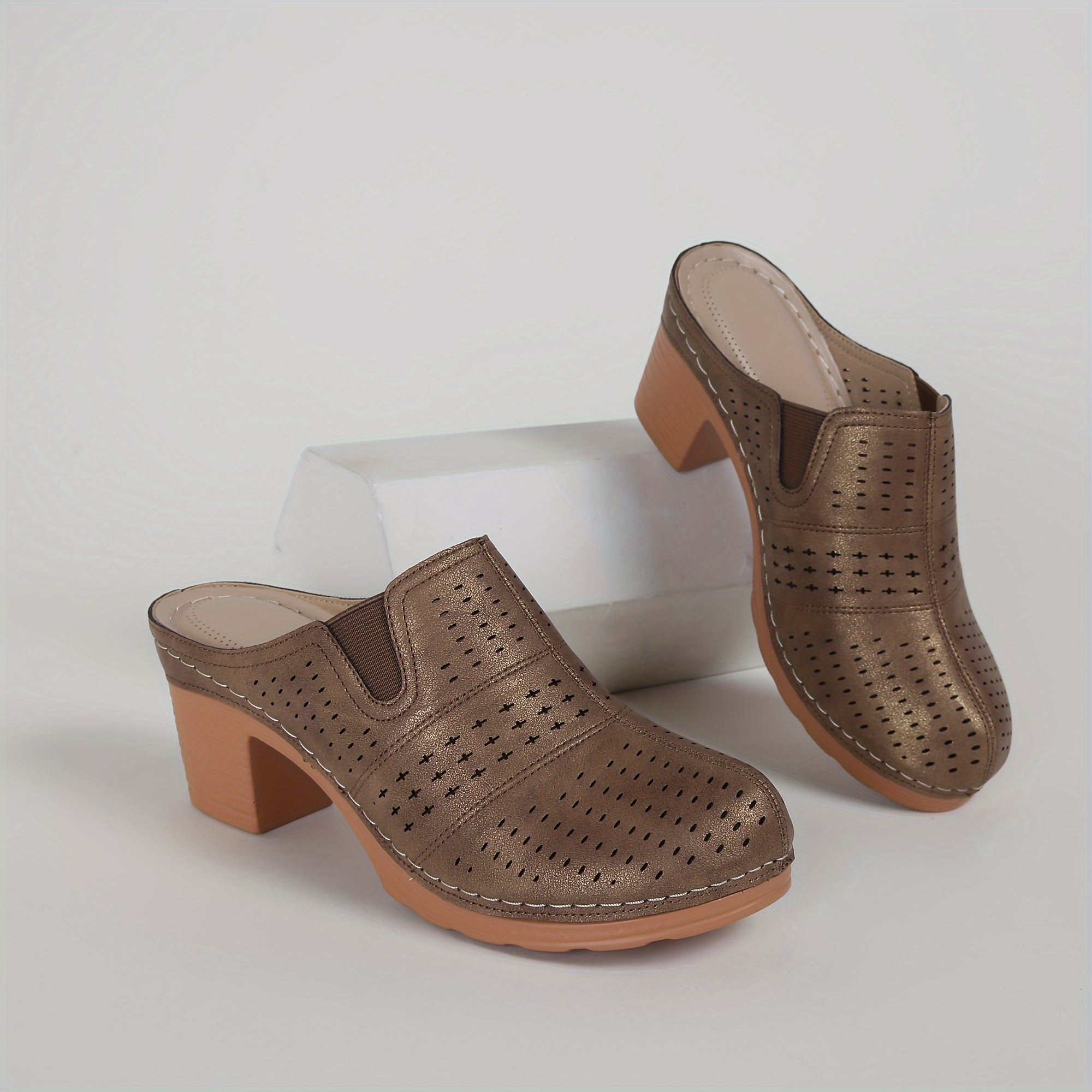 Womens Closed Toe Mules With Heels Temu Canada