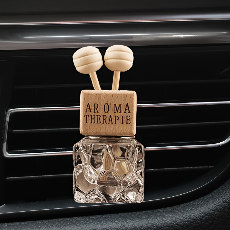 Water Cube Air Outlet Perfume Bottle Empty Bottle Car Glass Aromatherapy Bottle Wooden Creative Car Perfume Ornament Supplies