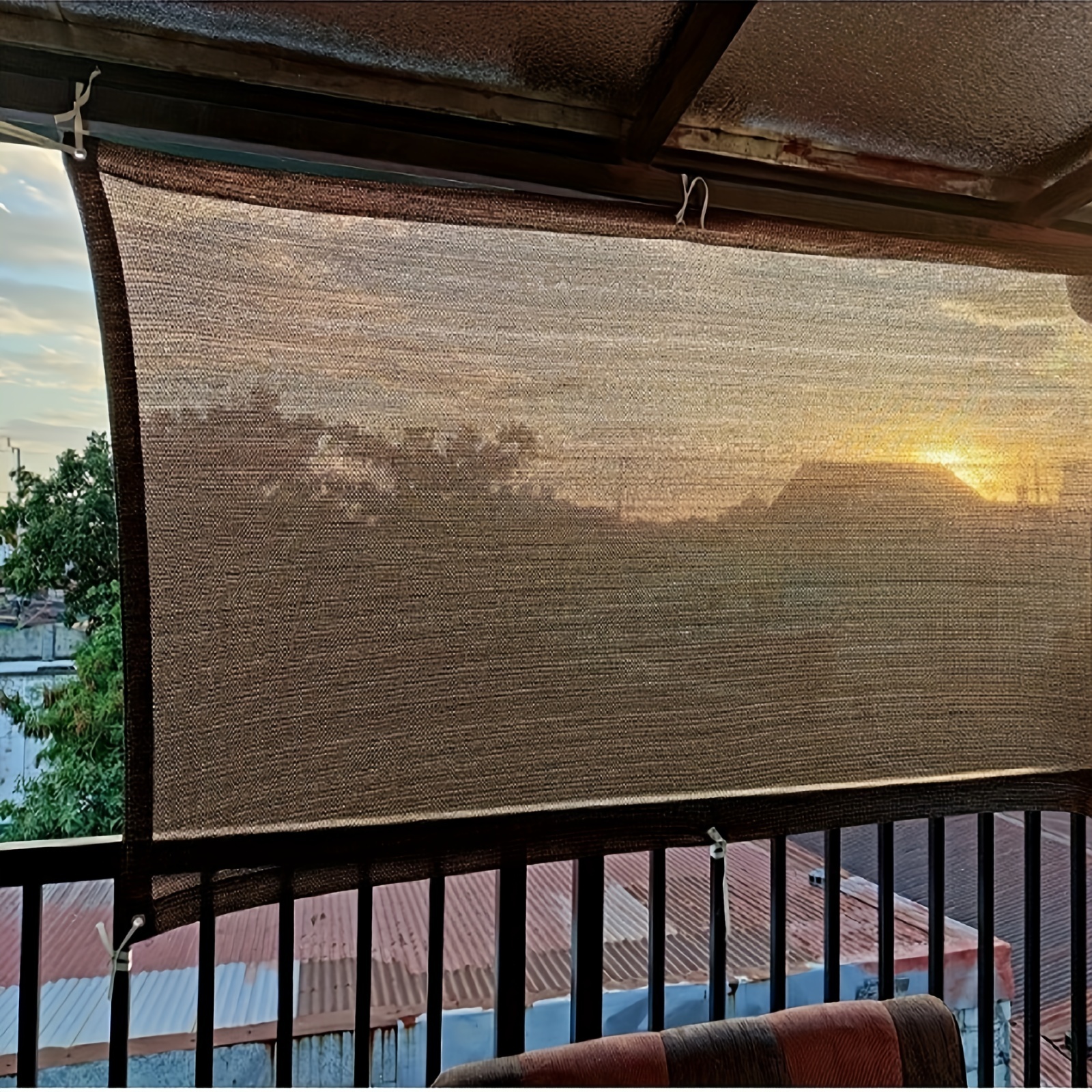 Panel de cortina exterior, cortina exterior bloqueadora de sol, cortina de  terraza impermeable, cortina de balcón, protección contra la lluvia y el  viento -  España