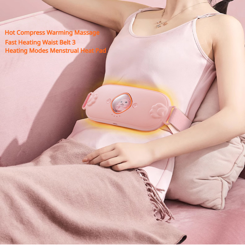 Period Heating Pad for Cramps-Portable Cordless Vibrating  Menstrual,Electric Small USB Heat Pad,Waist Belt Wearable Period Pain  Simulator for