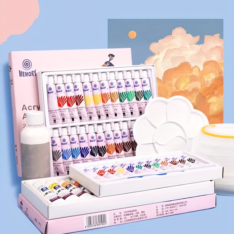 Woocolor Watercolor Paint Set in Portable Box, 36 Assorted Colors with Brush Pens, Palette, Sponge, Watercolor Paper, Watercolor Travel Set for Beginn