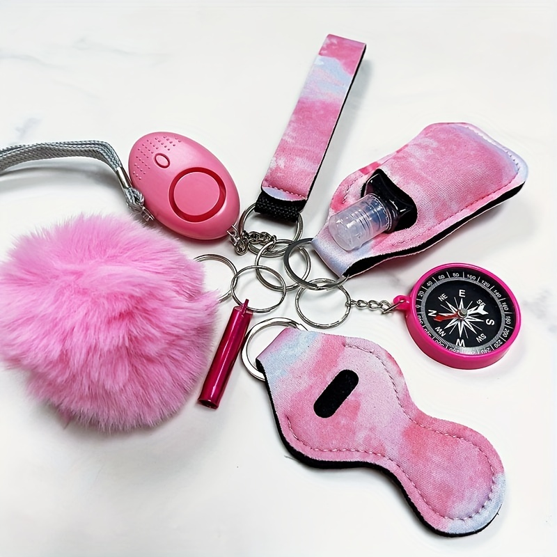 1 Whole Set Self-defense Keychain Set For Women Safety Personal Alarm  Portable Key Ring(leopard)