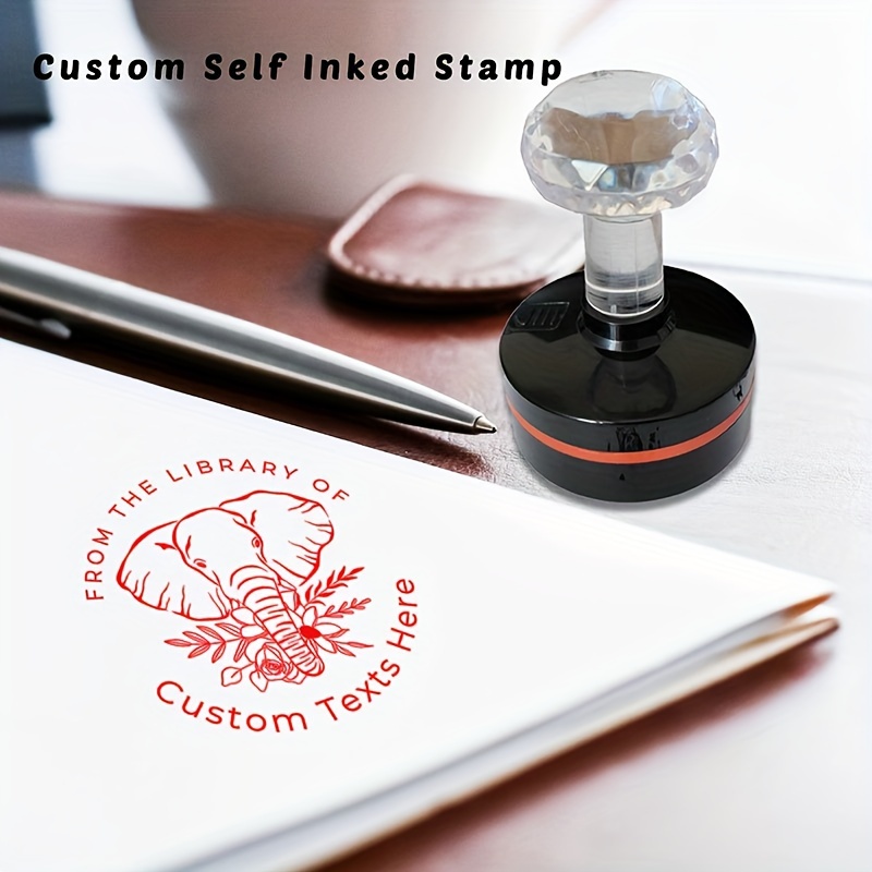  Sello personalizado elegante personalizado hecho a mano por  Etiquetas personalizadas, sellos personalizados autoentintados : Productos  de Oficina