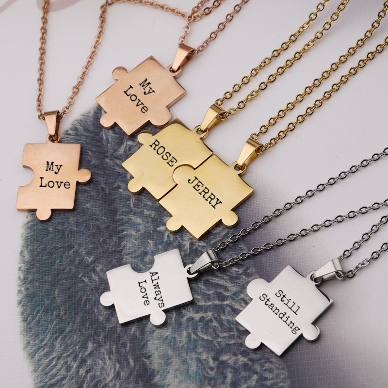 Puzzle necklace for on sale couples