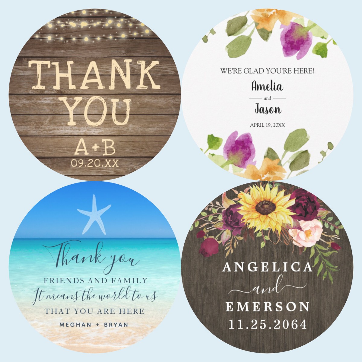 Personalised Round Pink Floral Wreath Wedding Stickers / Wedding Favor  Stickers / Wedding Invitation Stickers / Wedding Sweets Stickers
