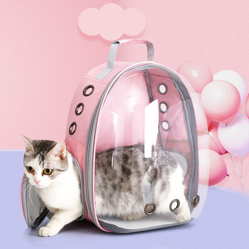 Expandable Cat Carrier Bubble Backpack, Space Capsule Clear Dome Pet Travel  Carry Bag for Small Dog Cats Rabbit(Black)
