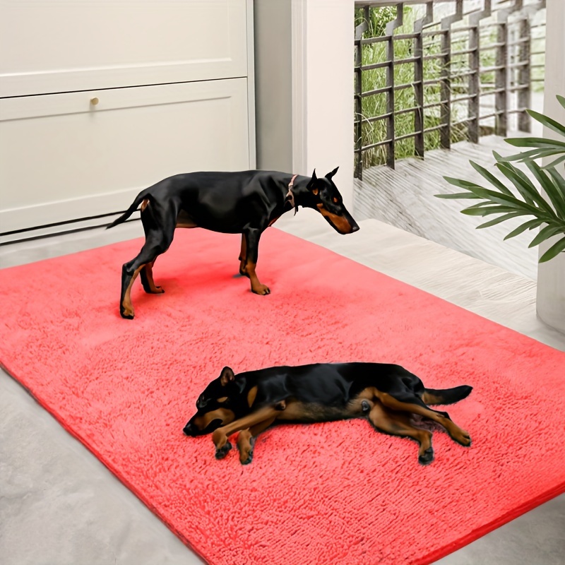 Felpudo de chenilla para entrada interior de perro, alfombra antideslizante  para entrada de mascotas, alfombra para entrada de barro, Pawprints de
