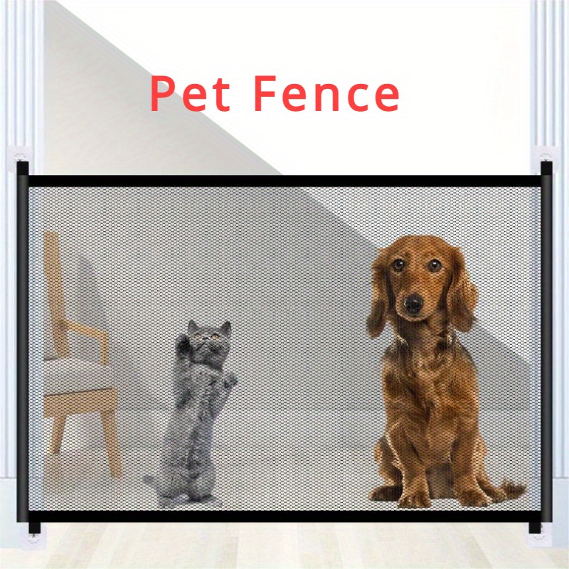 Vallas de barrera para perros con gancho de 4 piezas, red aislada