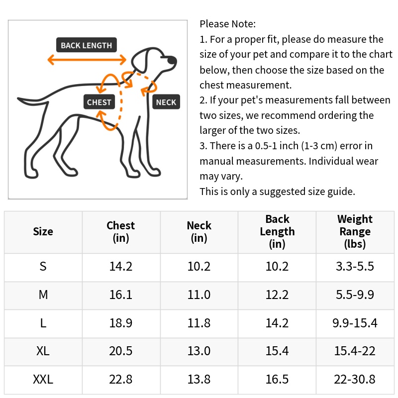 how do you measure a dog for a knitted sweater