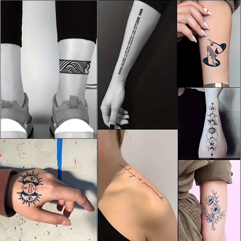 2x Temporary Tattoo For Hand Gray Rose Mandala Tattoo Women Men Wrist Ankle  Arm
