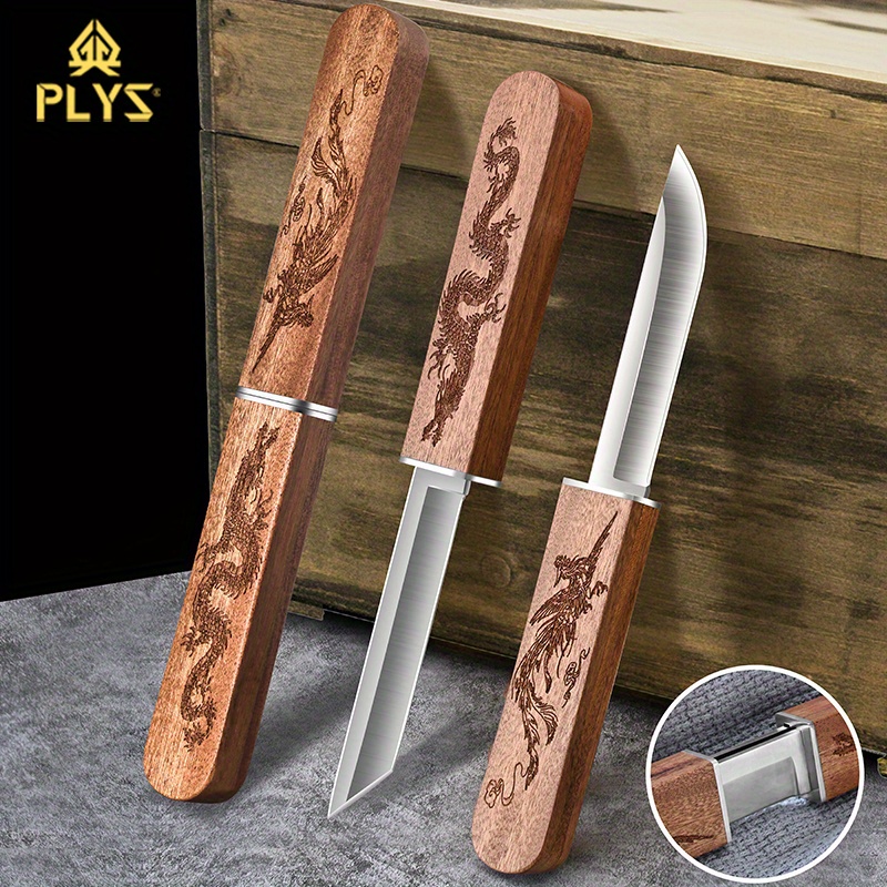 9 Inch Big Knife Chopper Slicing Handmade Forge Longquan Kitchen Hatchet  Knife Copper Dragon Decor Beautiful Knife With Patterns