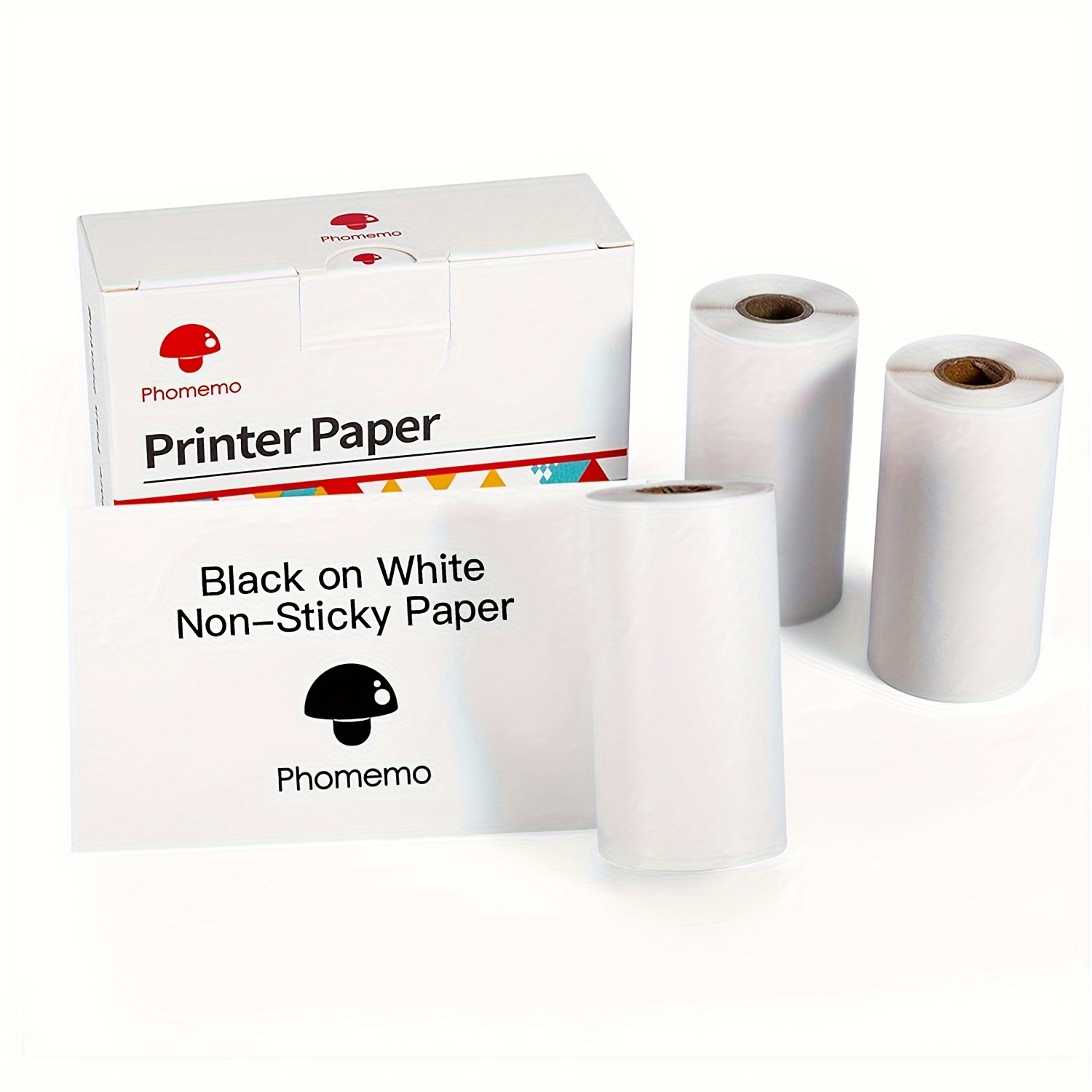 6Rolls T02 Printer Sticker Paper Thermal Paper 50mm 53mm White