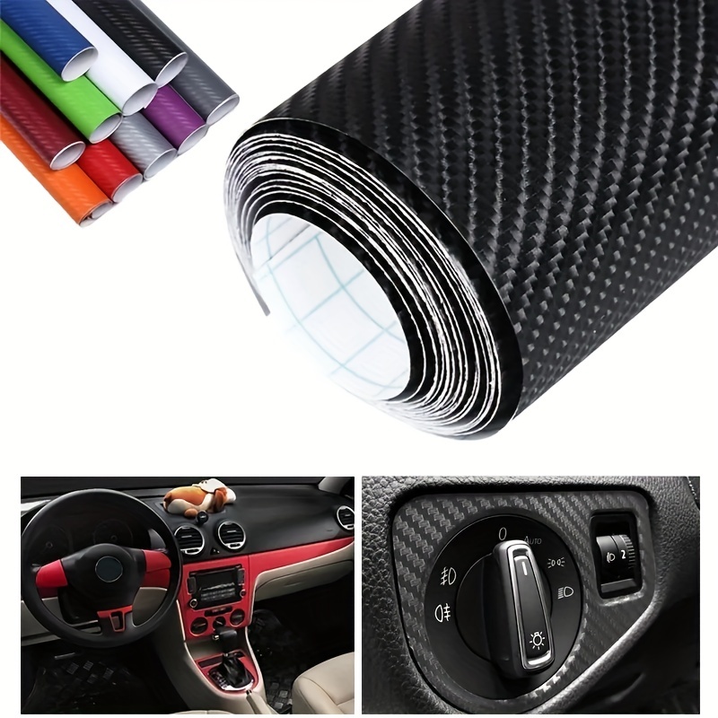 1pc 3D Film De Vinyle De Fibre De Carbone Noir Brillant Noir Mat  Autocollant De Feuille D'enveloppe De Voiture En Vinyle Auto-adhésif  Autocollant De Peau D'ordinateur De Console D'ordinateur Portable - Temu