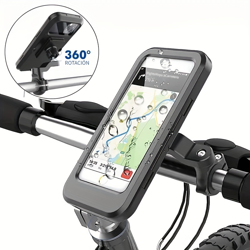 Soporte de teléfono a prueba de lluvia Manija de bicicleta Soporte de  teléfono móvil impermeable portátil para motocicleta bicicleta