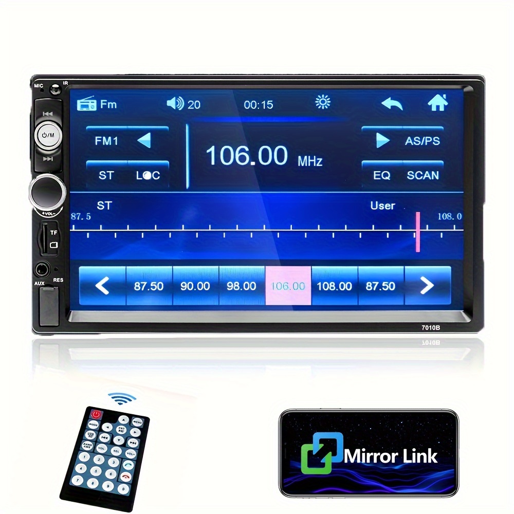 Camecho Car Stereo 2 Din Car Radio 7 MP5 Player with HD Touch Screen  Digital Display Bluetooth Multimedia Support USB SD FM Aux-in Double Din