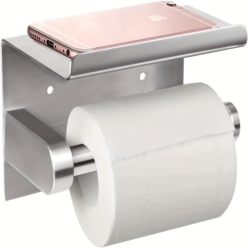 Purpledi Porte Rouleau Papier Toilettes en Aluminium (Perforé/Non perforé)  Porte-Rouleau avec étagères Spacieuses Porte