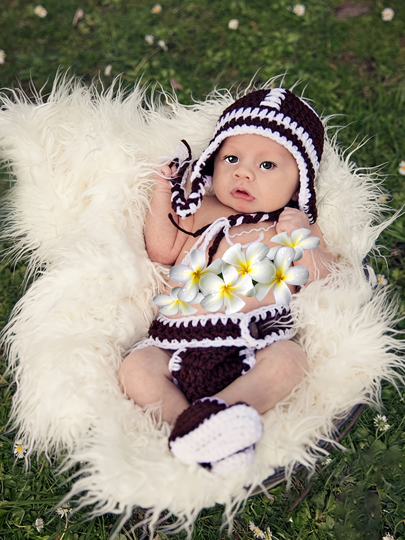 Comprar Atrezos para fotografía de bebés recién nacidos, sombrero floral  hecho a mano, gorro colorido, accesorios para sesión de fotos en estudio,  fotografía