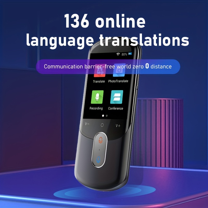 Dispositivo de traductor de idiomas inteligente, traductor de voz  bidireccional portátil con pantalla táctil de 3.0 pulgadas, 137 idiomas en  línea
