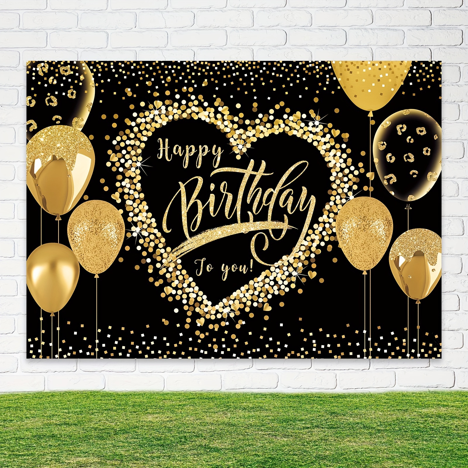 Decoraciones de cumpleaños número 50 para hombres – (paquete de 21)  pancarta con purpurina dorada negra y dorada para mujeres, 6 pompones de  papel, 6