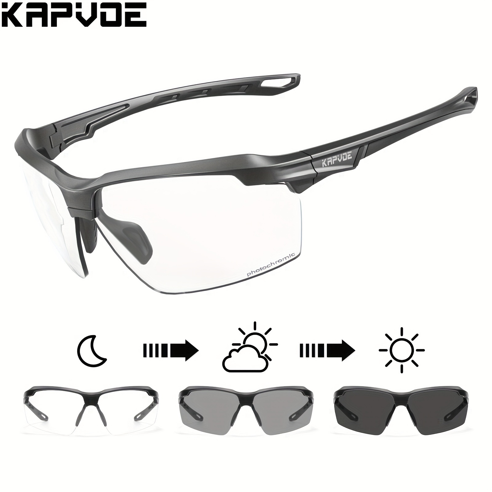 Premium Cool Fantasy Photochromic Sunglasses Windproof Wrap